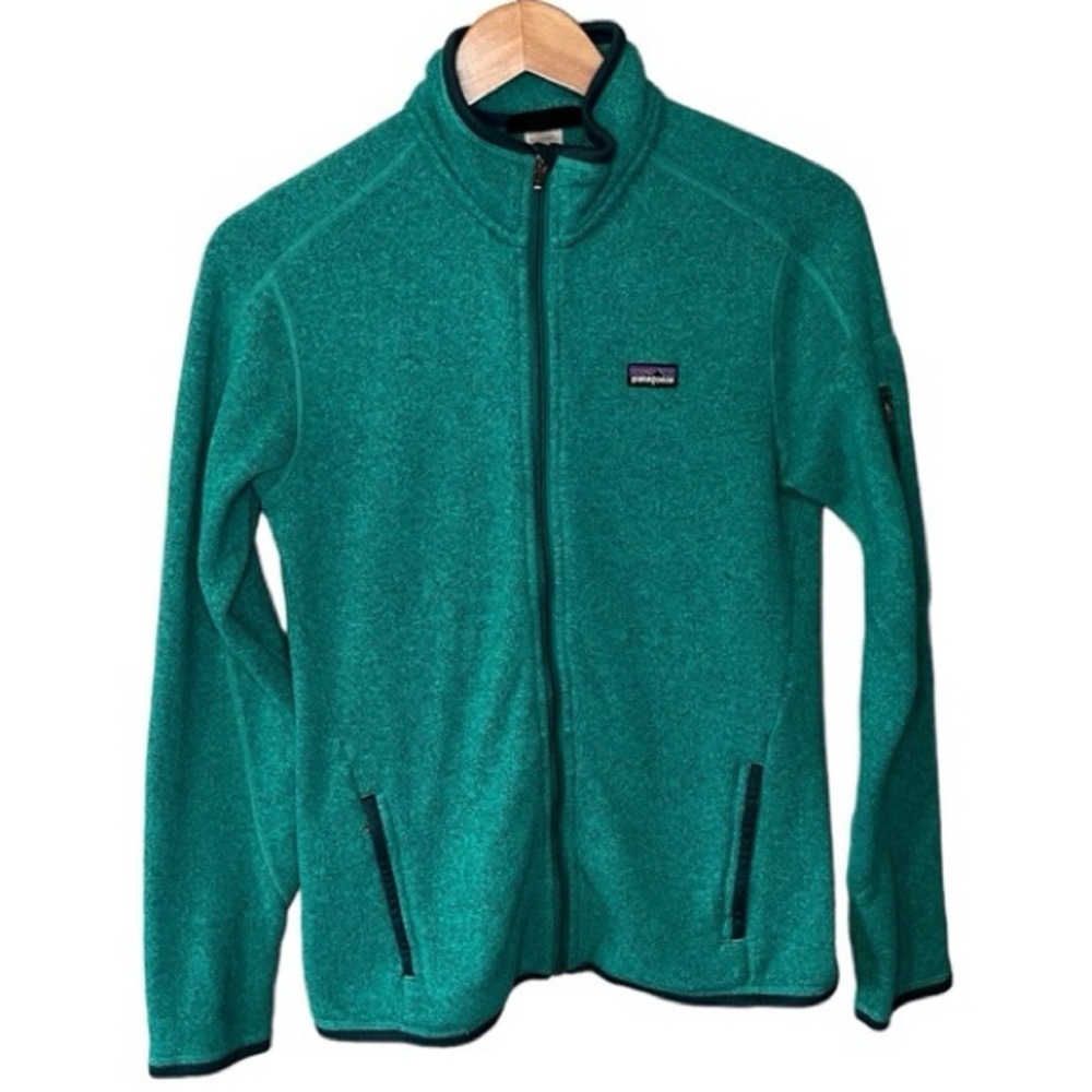 Patagonia Teal & Turquoise Full Zip Fleece Sweater